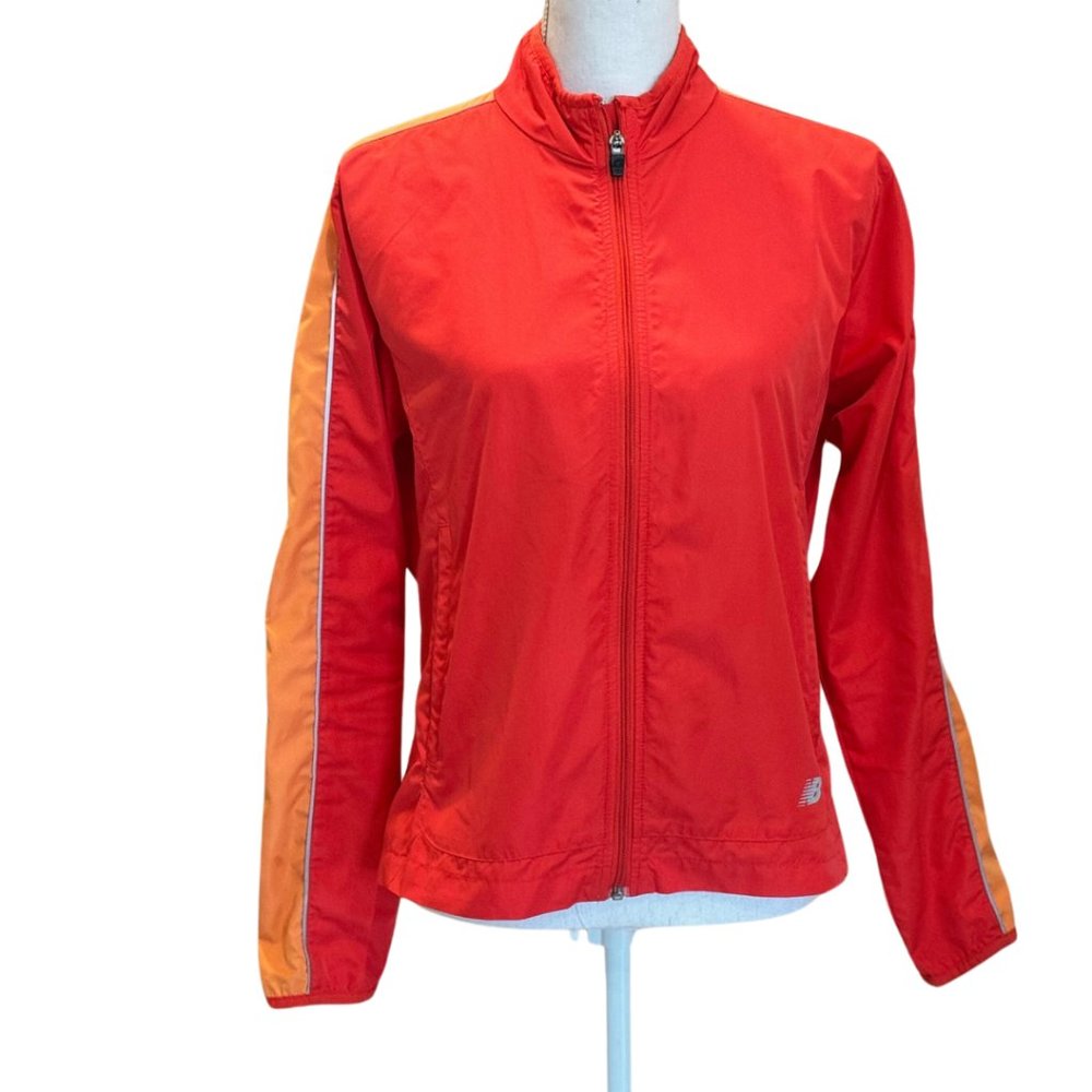 New Balance Orange Lightweight Running Jacket Windbreaker Womens Size M